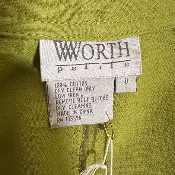NWT Worth Cotton Full Zip Messenger Jacket • Green • Size 8P - Picture 9 of 11